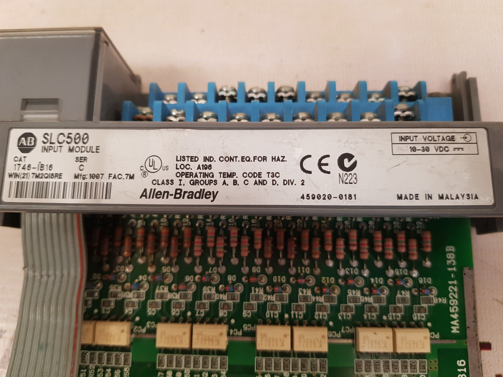 Allen Bradley 1746-ib16 Ser. C Slc500 Analog Input Module 10-30Vdc