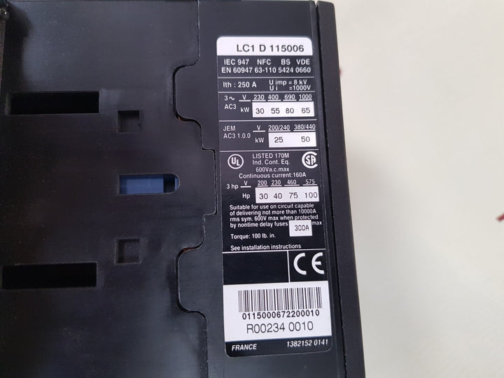 Telemecanique lc1d115006 contactor