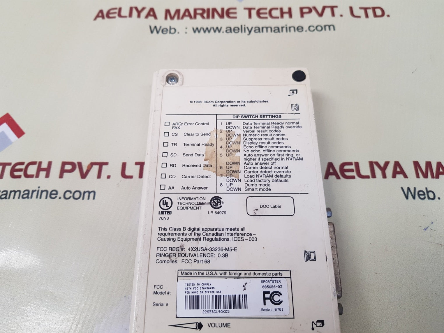 Us Robotics 0701 Faxmodem External 56K Power Supply