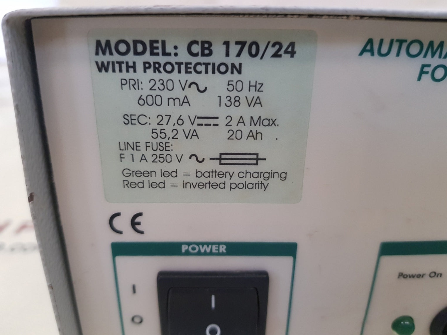 Alpha Elettronica Cb 170/24 Automatic Battery Charger 230V~ 50Hz