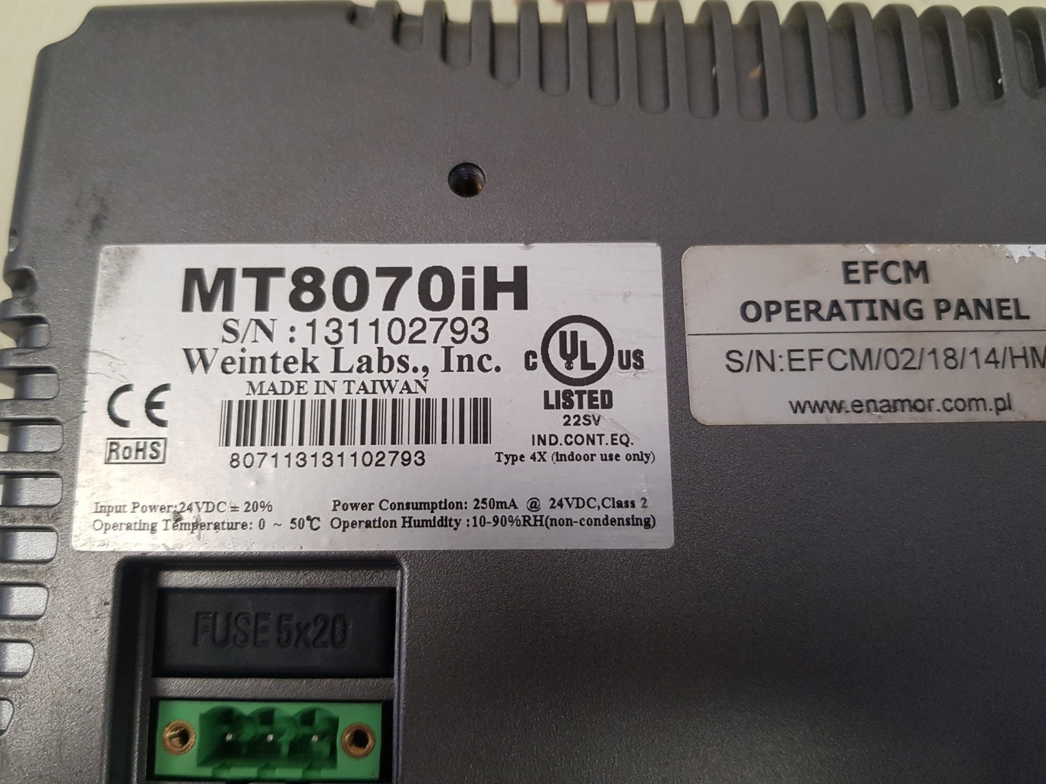 Weintek mt8070ih operating touch screen panel display