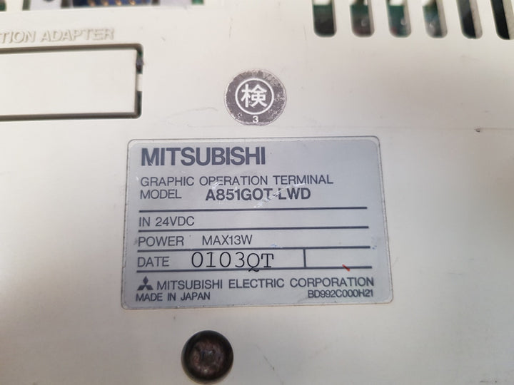 Mitsubishi A851Got-lwd Graphic Operation Terminal Touch Screen Panel 24Vdc