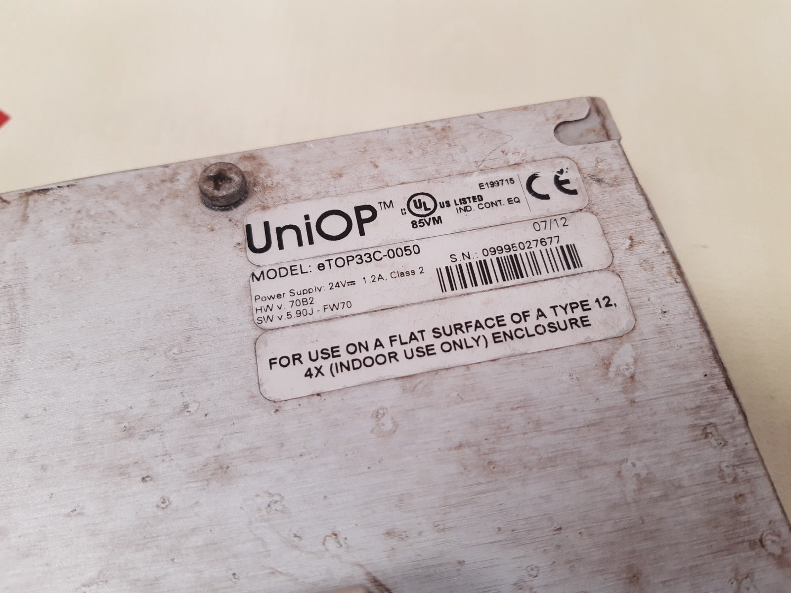 Uniop Etop33C-0050 Operator Interface Display Panel 24V, 1.2A