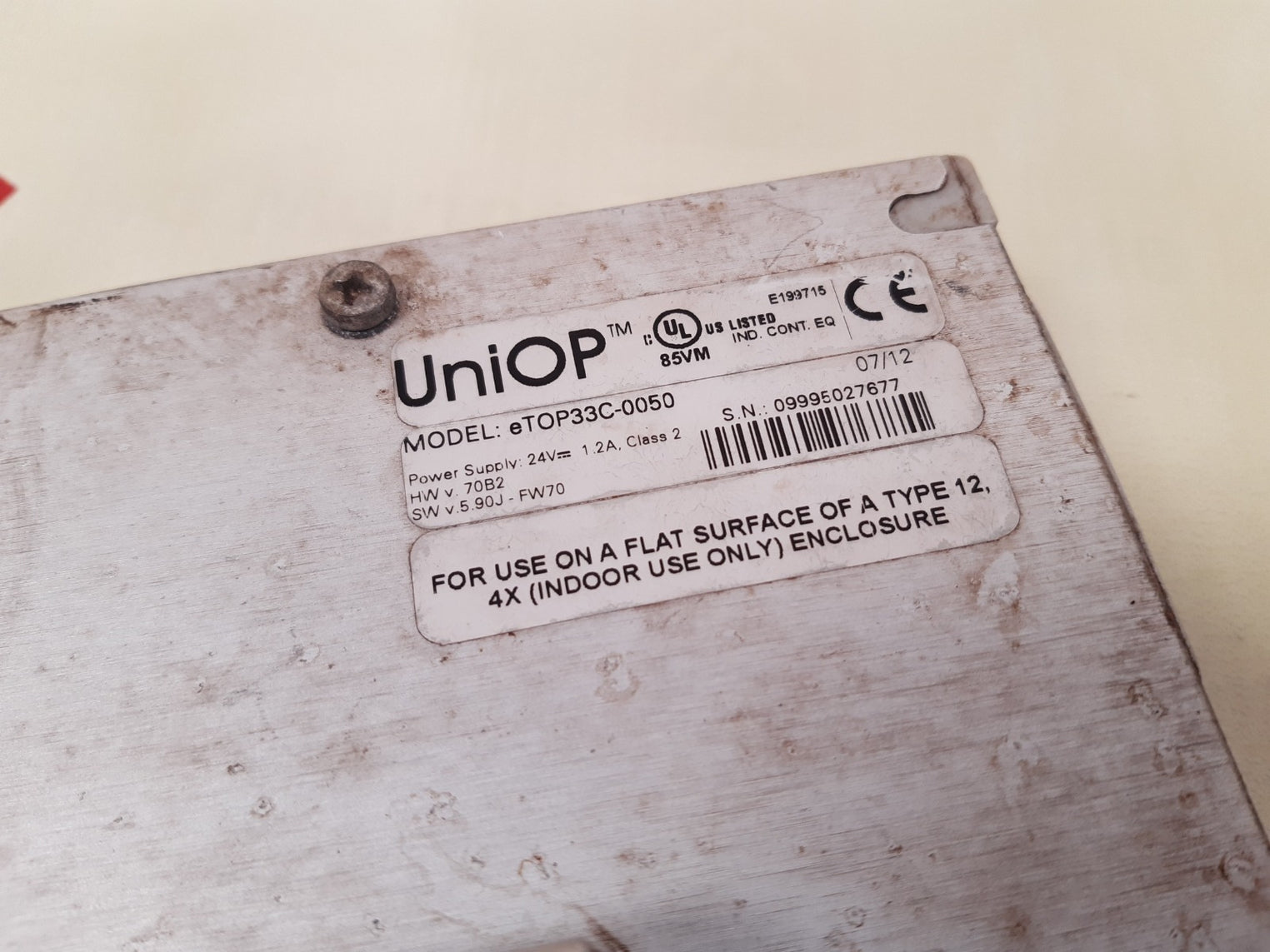 Uniop Etop33C-0050 Operator Interface Display Panel 24V, 1.2A