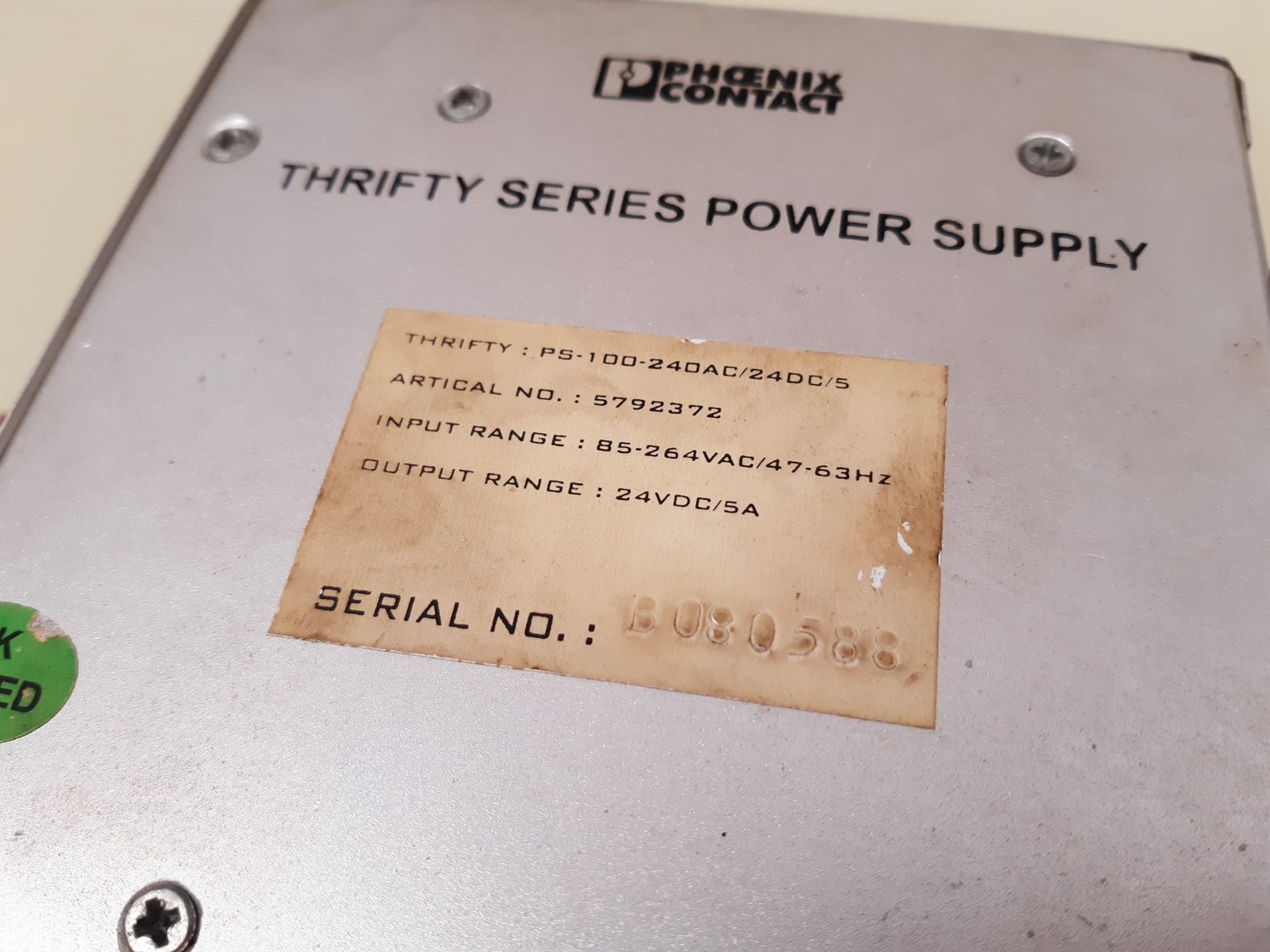 Phoenix Contact Ps-100-240Ac/24Dc/5 Thrifty Series Power Supply 5792372