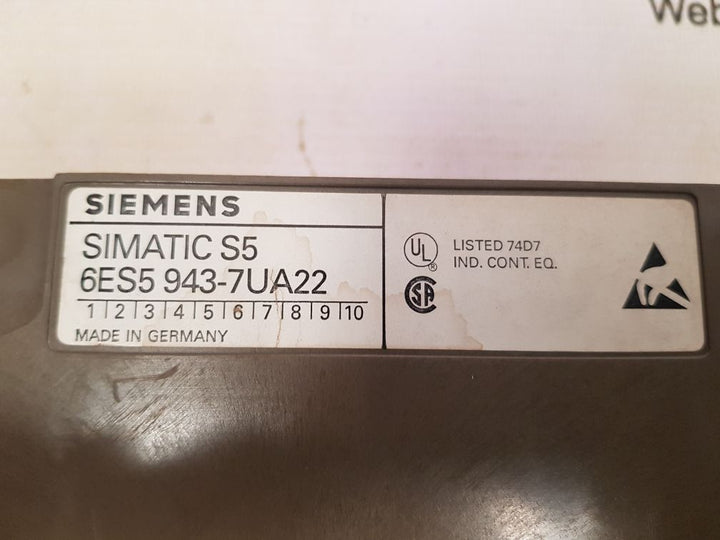 Siemens simatic s5 6es5 943-7ua22 cpu module
