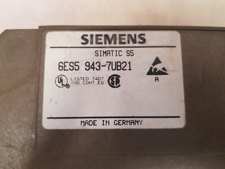 Siemens 6es5 943-7ub21 simatic s5 cpu module