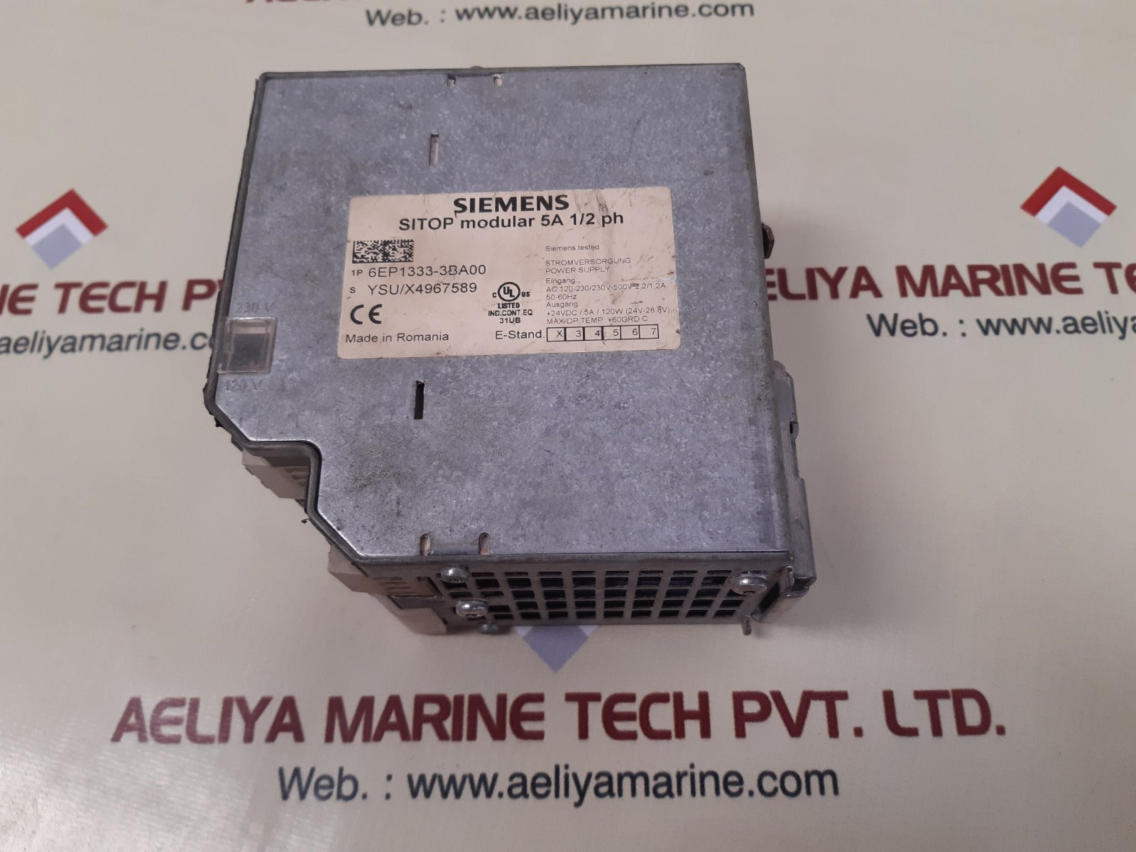 Siemens 6Ep1 333-3Ba00 Power Supply Sitop Modular 5A 1/2 Ph