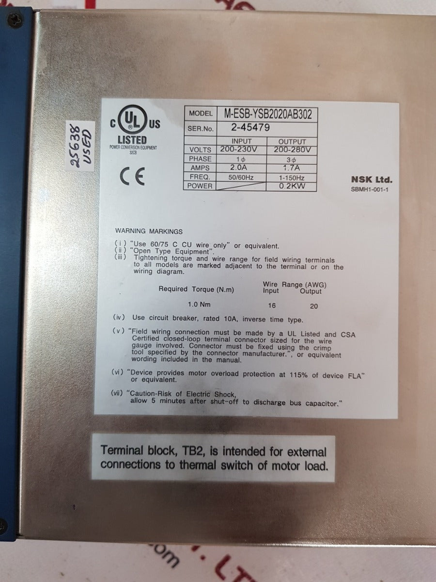 Nsk esb-ysb2020ab302-01 servo drive m-esb-ysb2020ab302