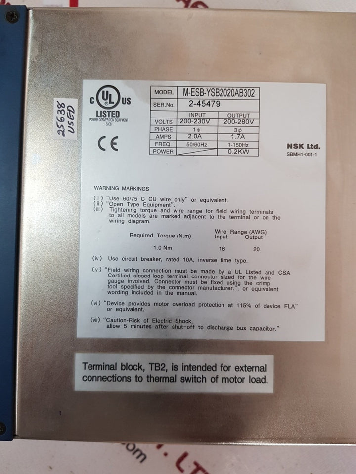 Nsk esb-ysb2020ab302-01 servo drive m-esb-ysb2020ab302