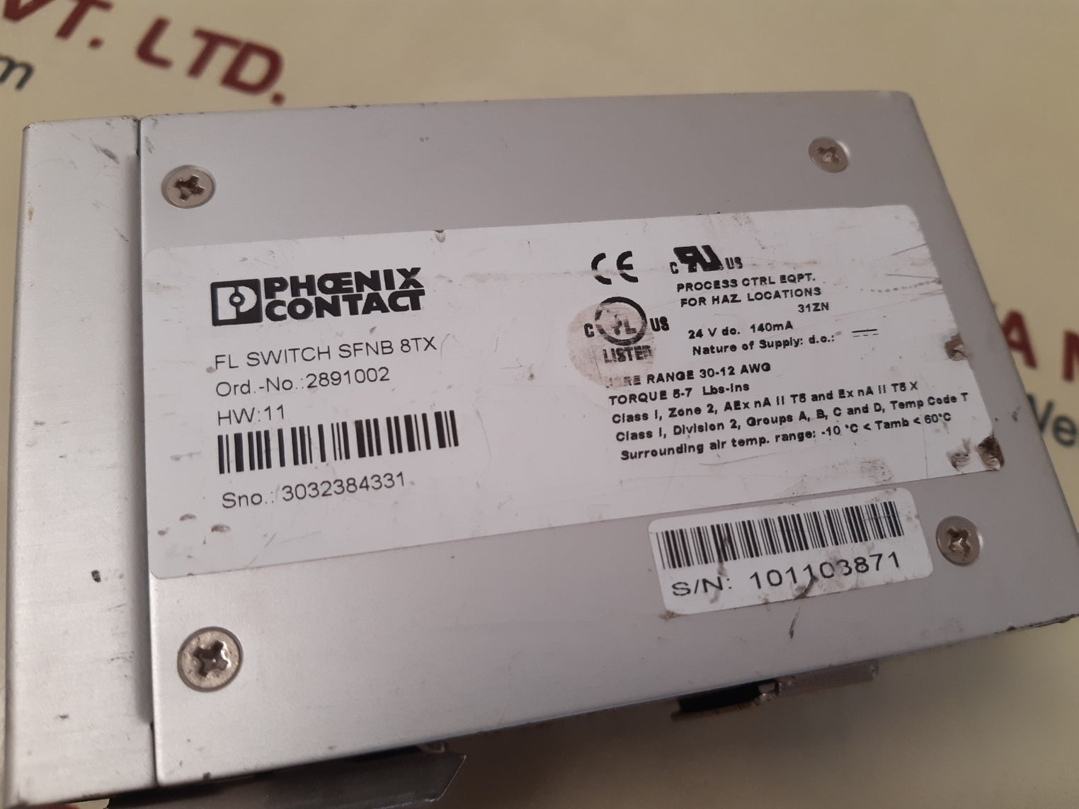 Phoenix contact 2891002 fl switch sfnb 8tx ethernet switch