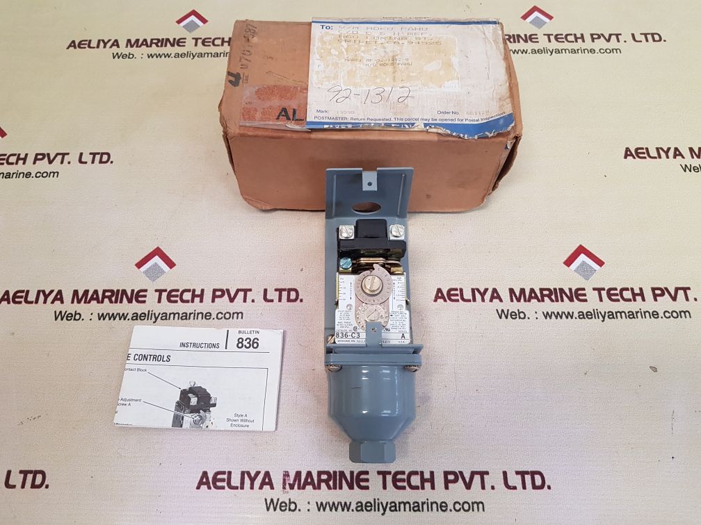 Allen-bradley 836-c3 ser.a pressure switch 80 psi/5.5bar