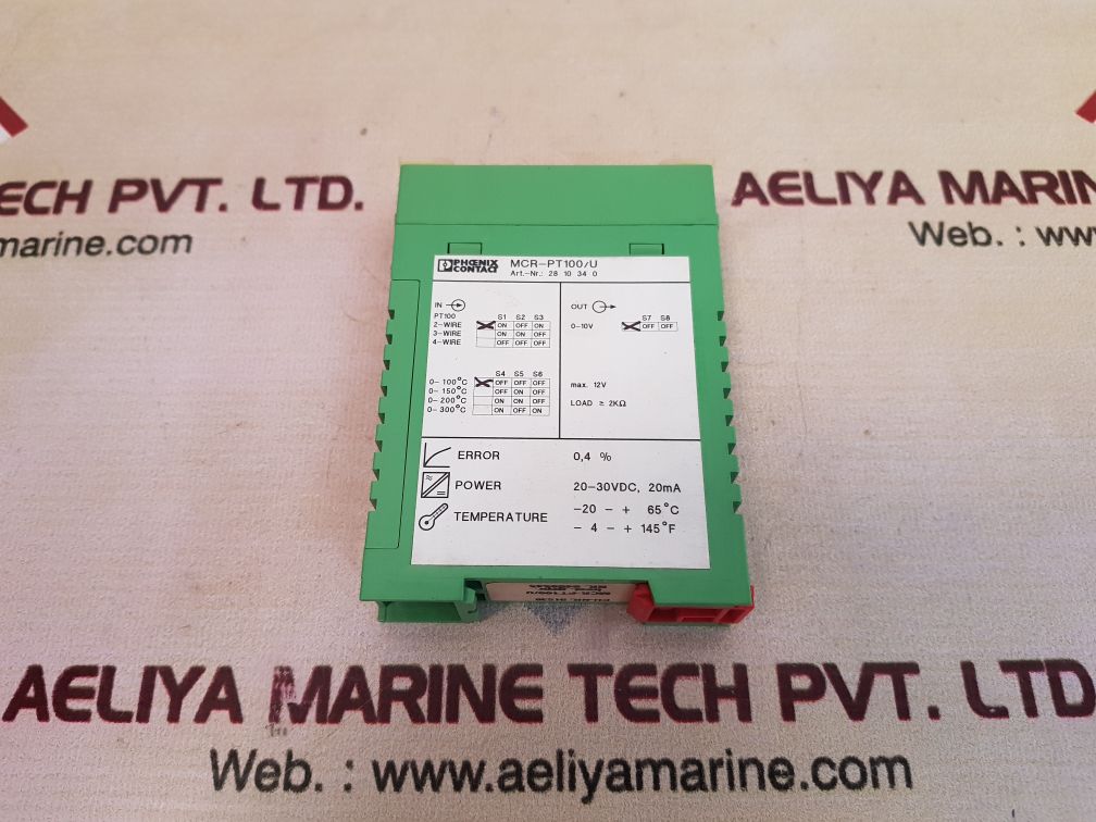 Phoenix contact mcr-pt100/u pt100-converter temperature transducer