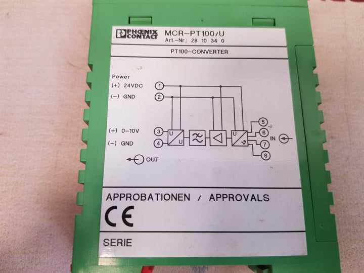 Phoenix contact mcr-pt100/u pt100-converter temperature transducer