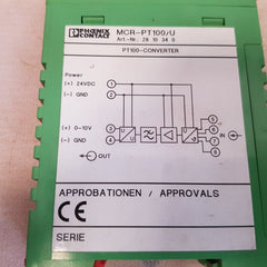 Phoenix contact mcr-pt100/u pt100-converter temperature transducer