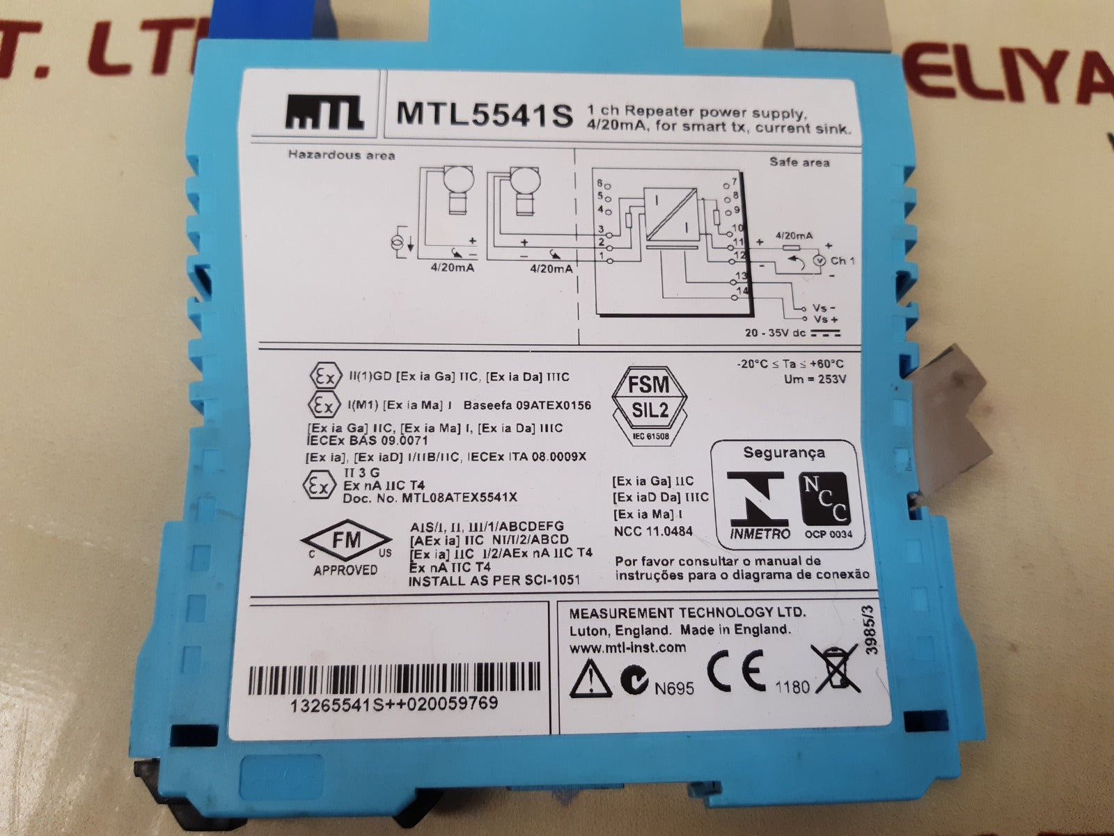 Measurement Technology Mtl5541S 1 Ch Repeater Power Supply