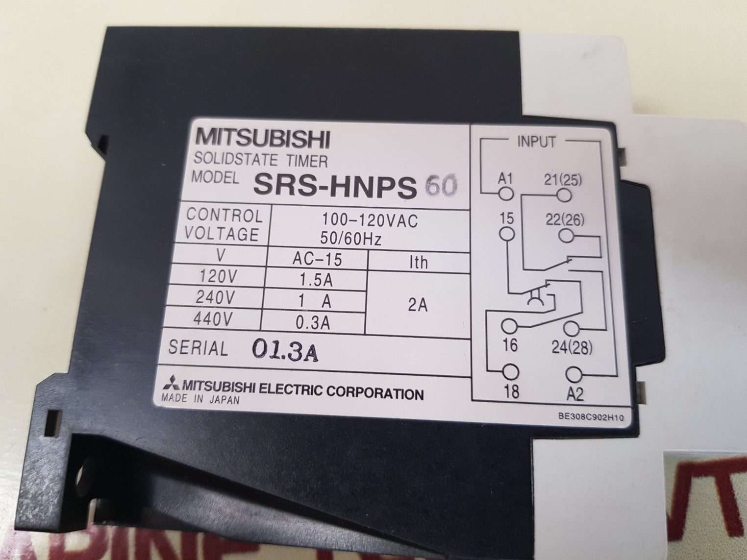 Mitsubishi Srs-hnps Solidstate Timer 100 – 120Vac 50/60Hz
