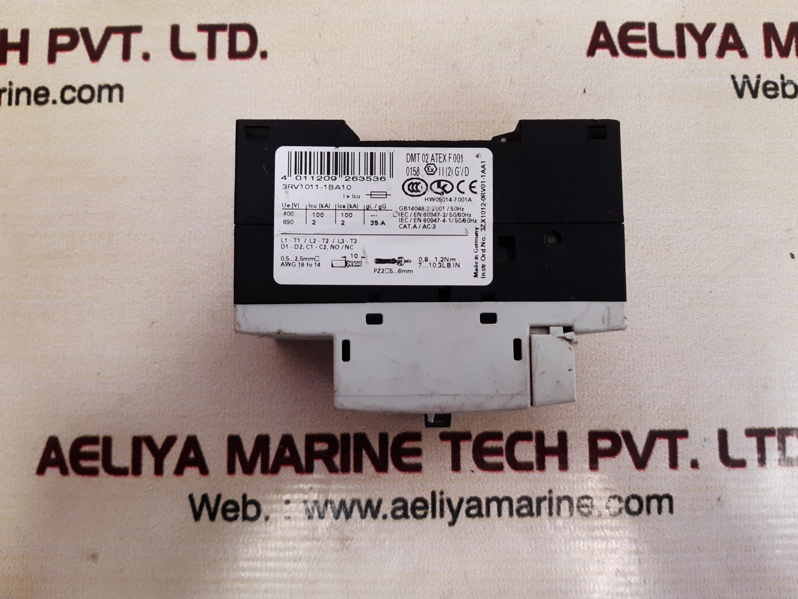 Siemens 3Rv1011-1Ba10 Motor Protection Circuit-breaker 1.4-2A