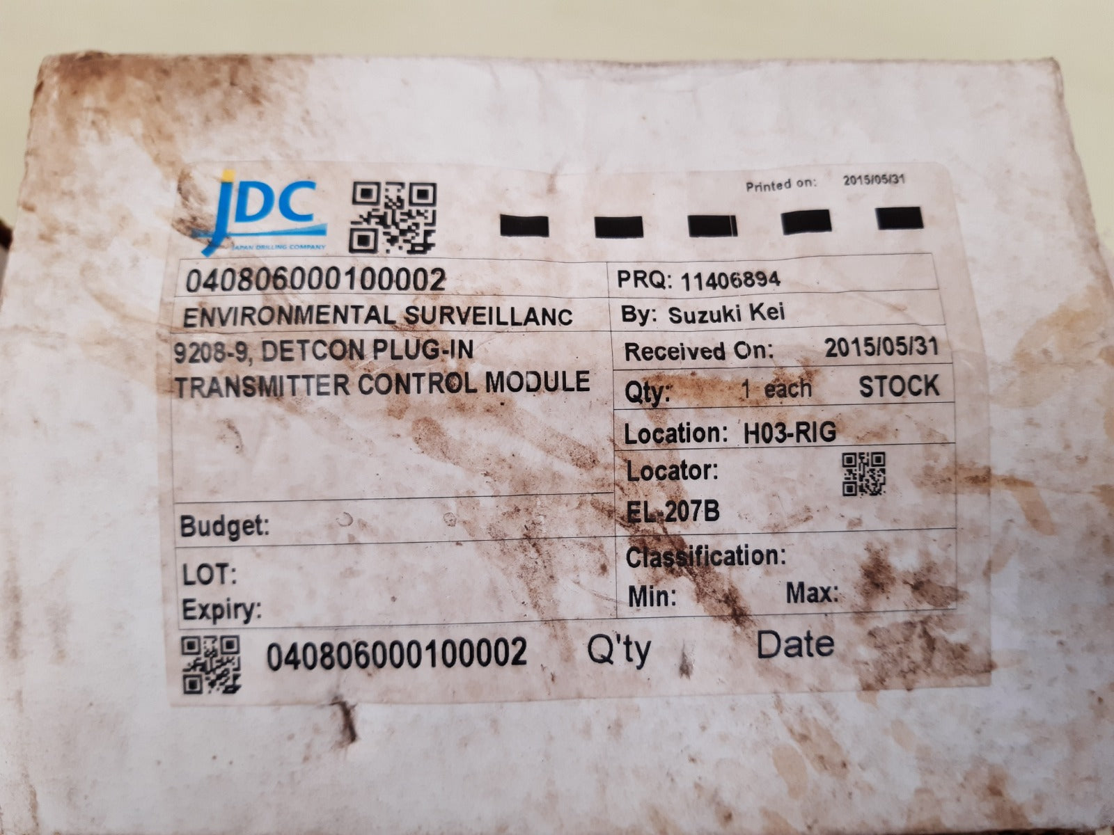 Detcon Tp-424C Ppm H2S 4-20 Madc Monitoring Sensor 924-015400-100