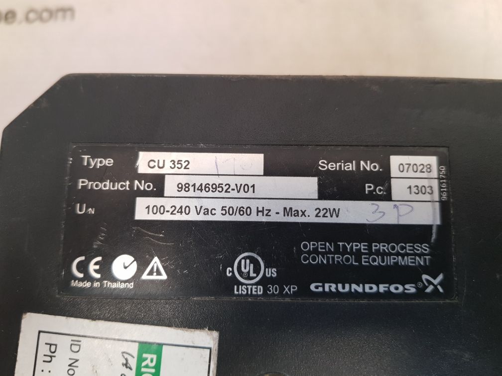 Grundfos cu 352 multi pump control Panel