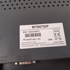 Weintek Mt8070Ip Hmi Touch Panel, Temp 0-50°C