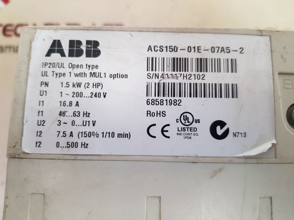 Abb acs150-01e-07a5-2 inverter 1.5 kw