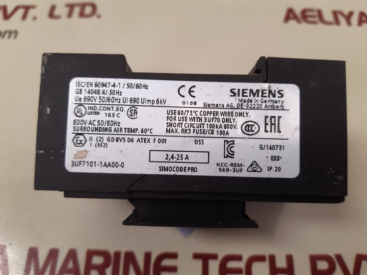 Siemens 3Uf7101-1Aa00-0 Current Measuring Module Air Temp 60°C
