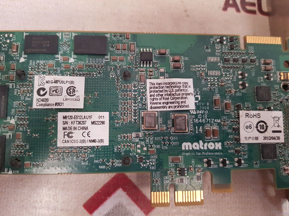 Matrox m9120-e512lau1f plc low profile graphics card