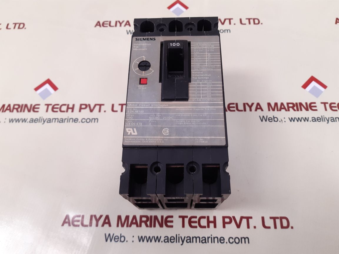 Siemens ed63a100 circuit breaker ced6-eti
