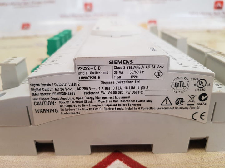Siemens pxc22-e.d automatoin station
