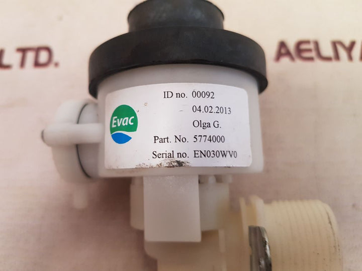 Evac 5774000 water valve 00092