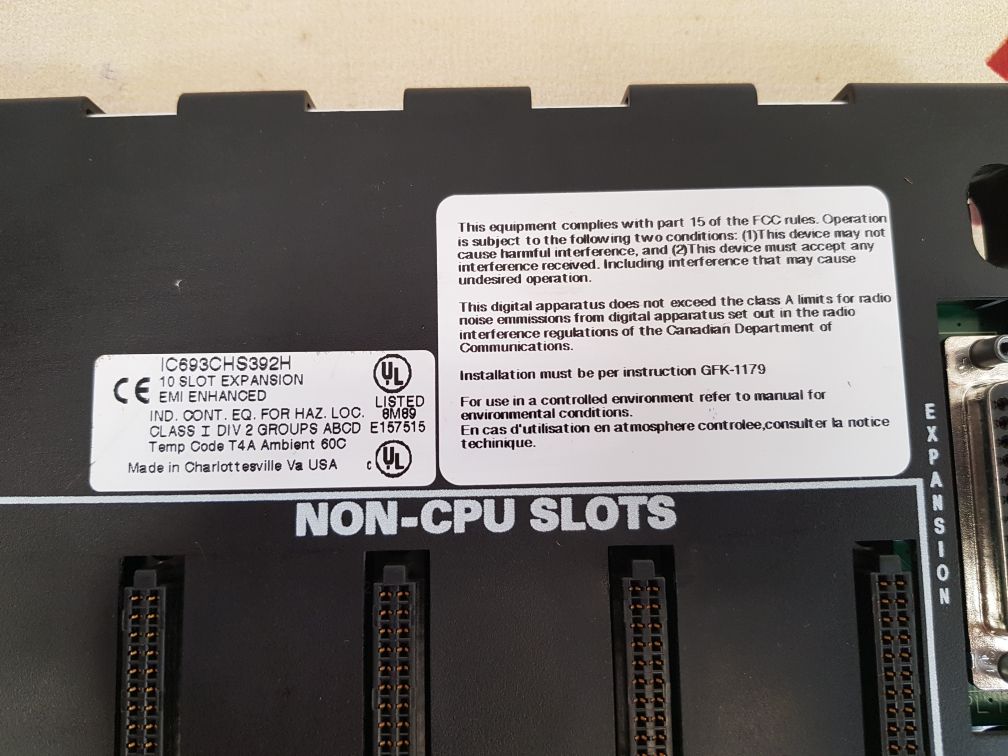 Ge fanuc ic693chs392h 10 slot expansion base