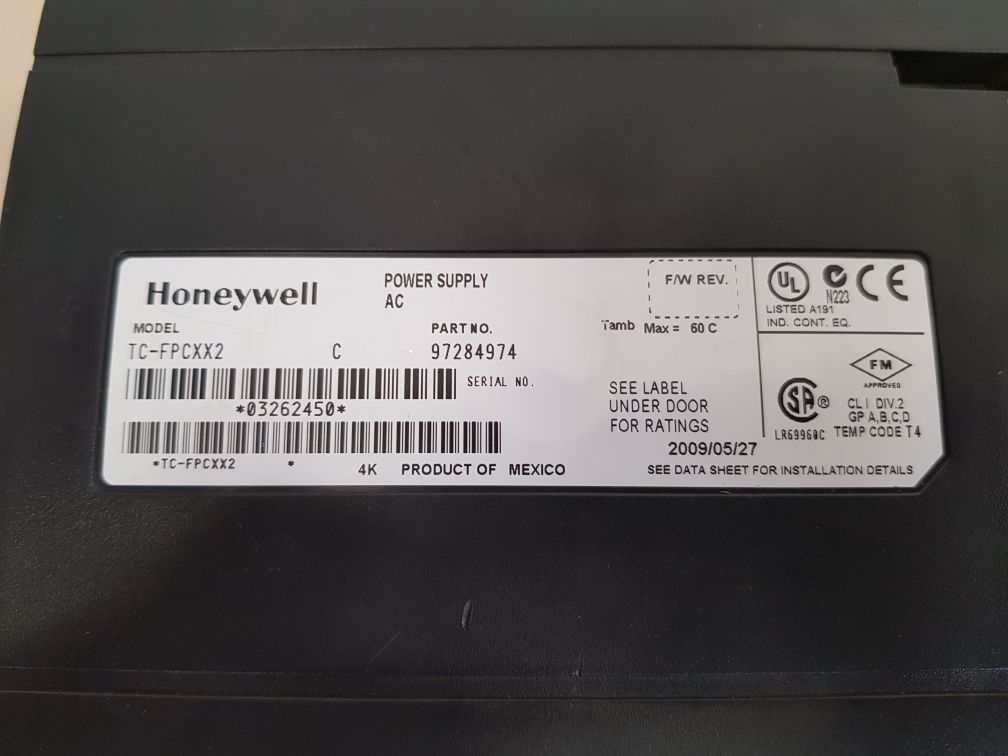 Honeywell tc-fpcxx2 ac power supply 97284974