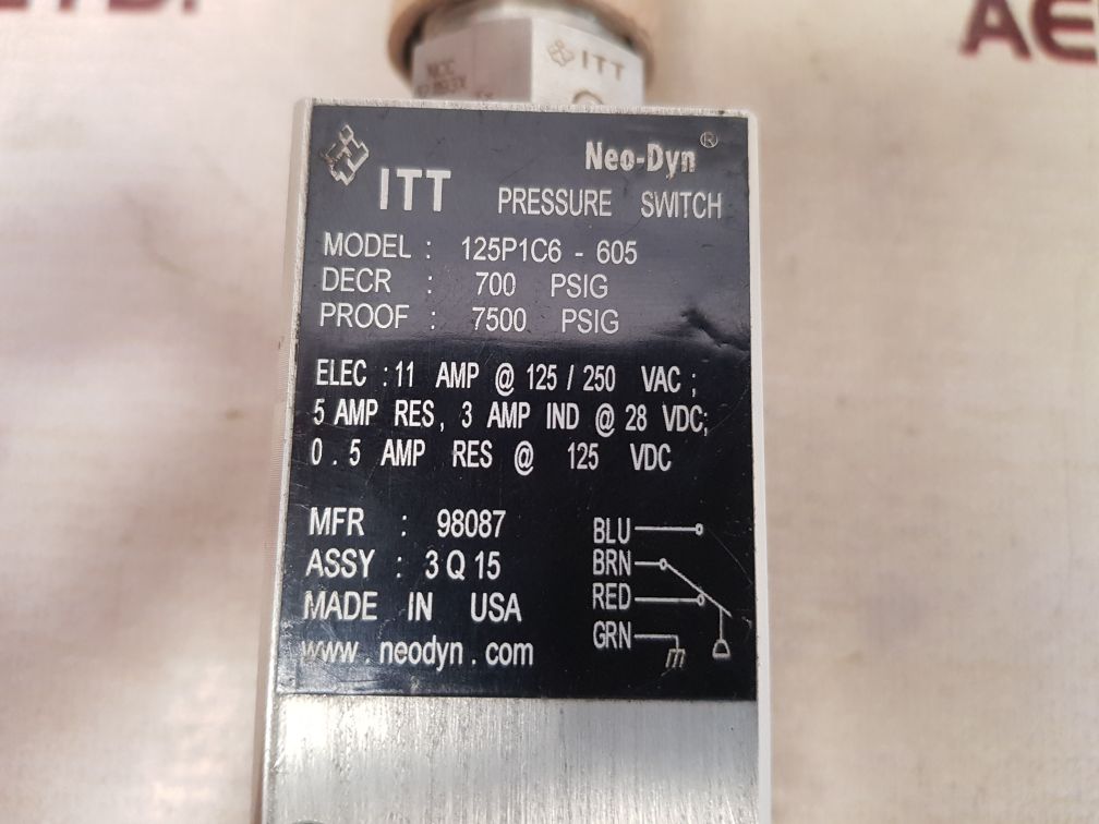 Itt neo-dyn pressure switch 125p1c6-605