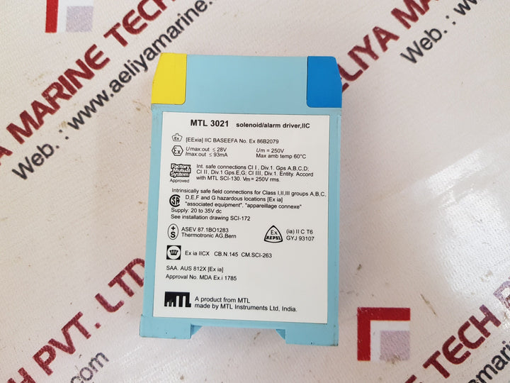 Mtl 3021 solenoid/alarm driver