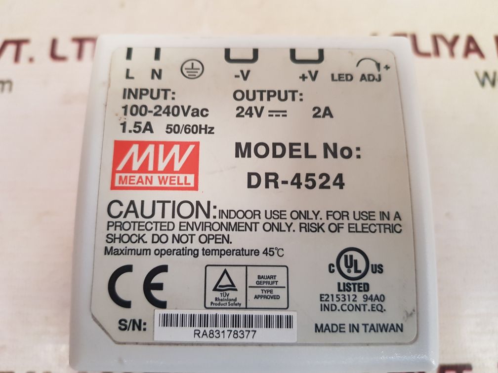 Mean well dr-4524 power supply 100-240vacMean well dr-4524 power supply 100-240vacMean well dr-4524 power supply 100-240vac