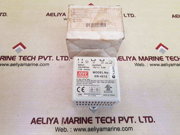 Mean well dr-4512 power supply 1.5a 50/60hz 12v 3.5a