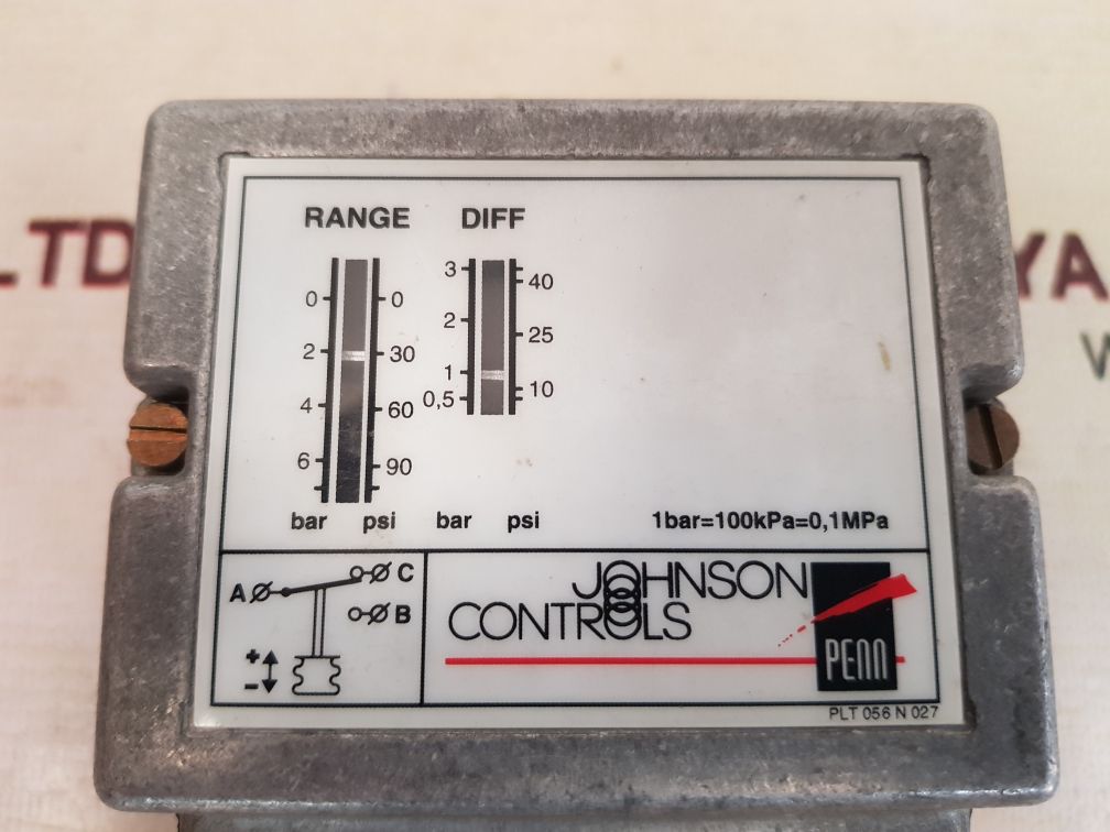 Johnson controls p77aaw-9800 pressure switch 0-6 bar
