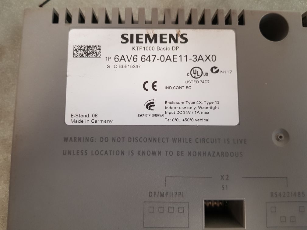 Siemens 6av6 647-0ae11-3ax0 simatic touch panel