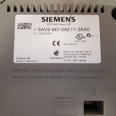 Siemens 6av6 647-0ae11-3ax0 simatic touch panel