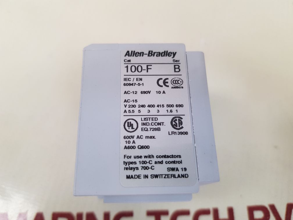 Allen-bradley 100-f ser. b auxiliary switch swa 19
