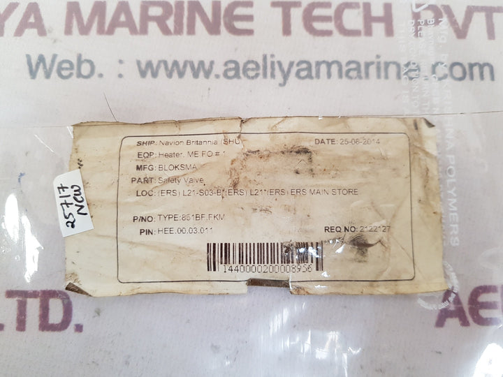 Goetze 851bfk safety relief valve cc499k
