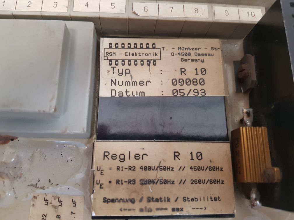 Rsm-elektronik r 10 automatic voltage regulator Used
