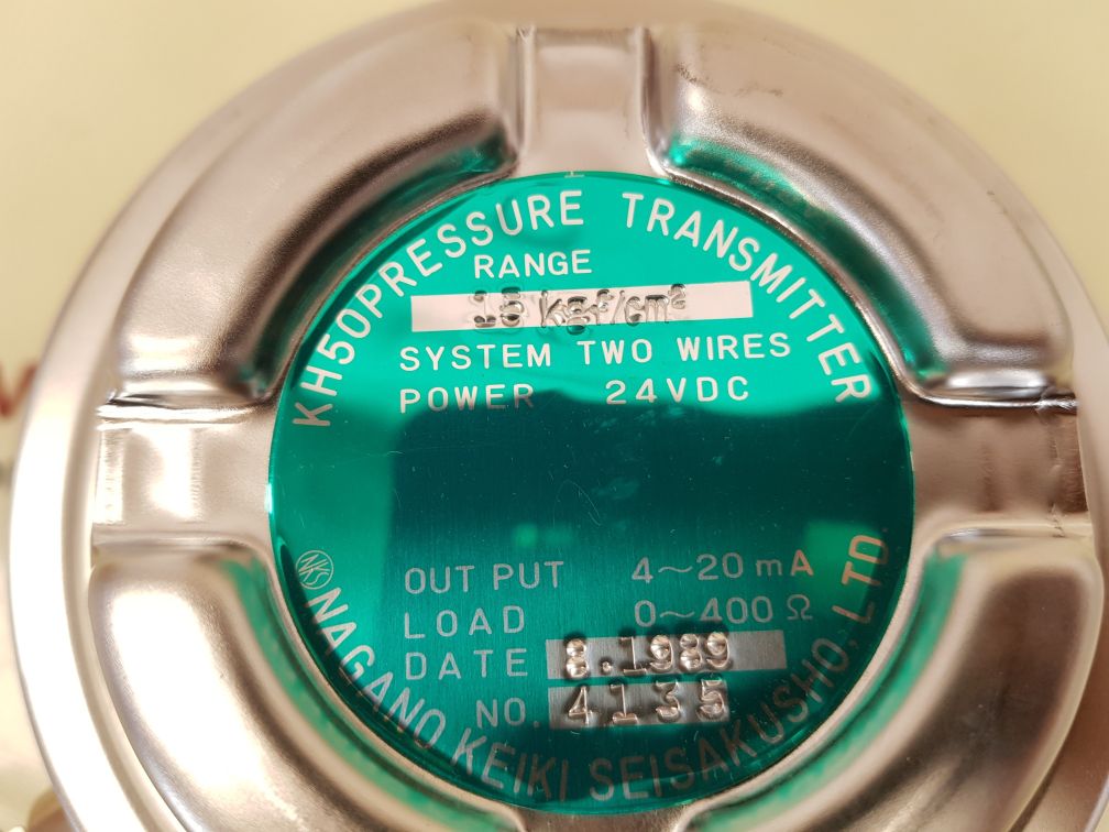 Nagano keiki kh 50 pressure transmitter power 24vdc range 15kgf/cm²