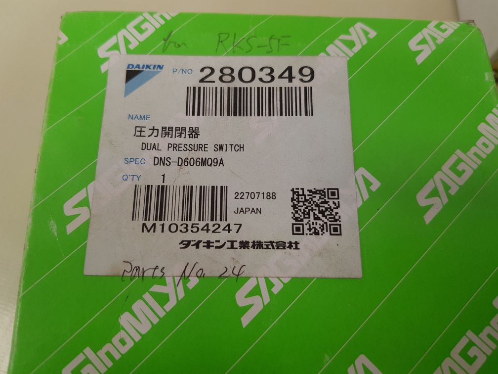 Saginomiya dns-d606mq9a pressure switch