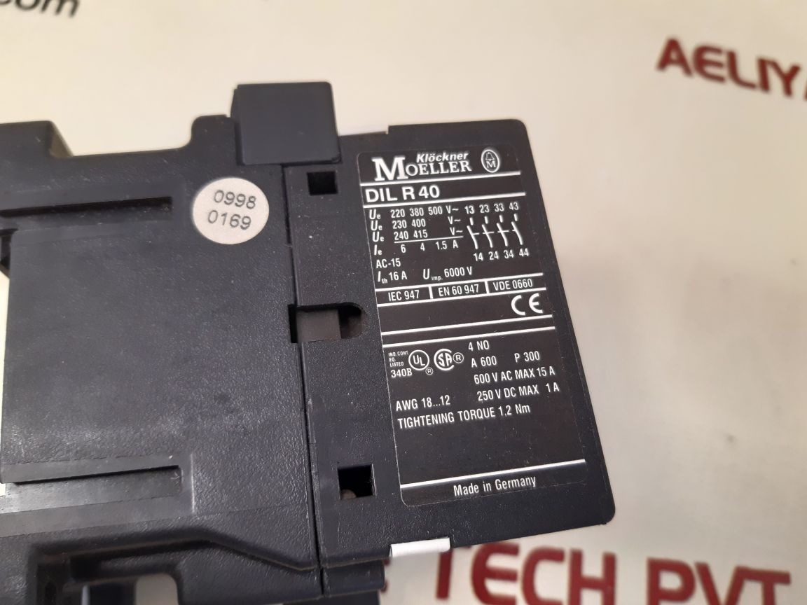 Klockner moeller dilr40 contactor relay 230v 50hz,240v 60hz