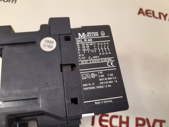Klockner moeller dilr40 contactor relay 230v 50hz,240v 60hz