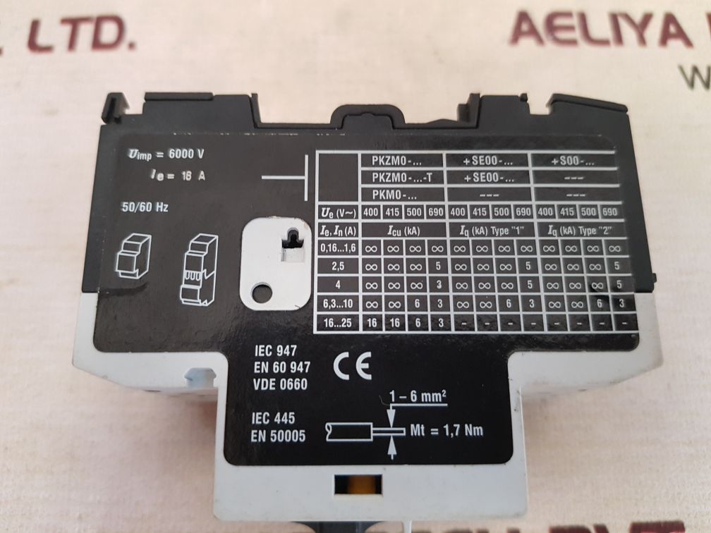 Klockner moeller pkzm0-16 motor protective/ starter switch