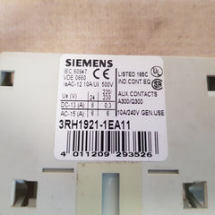 Siemens 3Rh1921-1Ea11 Auxiliary Switch Block
