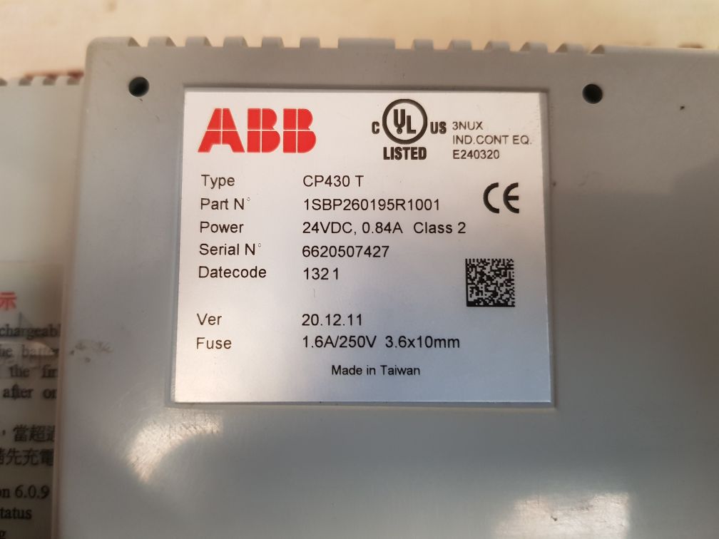 Abb cp430 t control panel 1sbp260195r1001